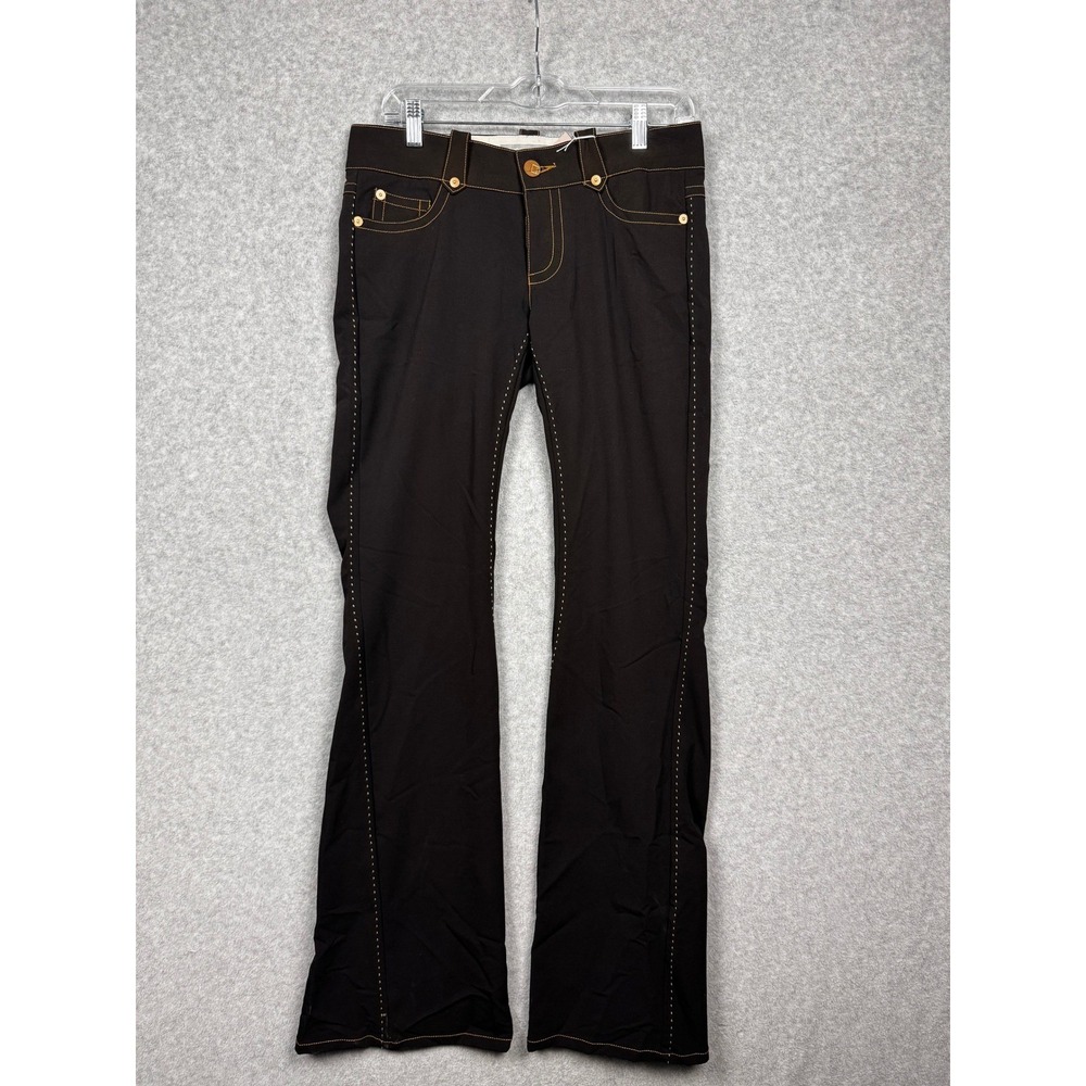 Bishop‎ of Seventh Womens Size 28 Black Flare Leg Pants Contrast Stitching